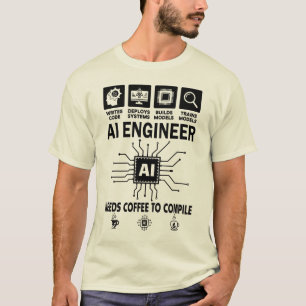 T-shirt Ingénieur en intelligence artificielle drôle Techn