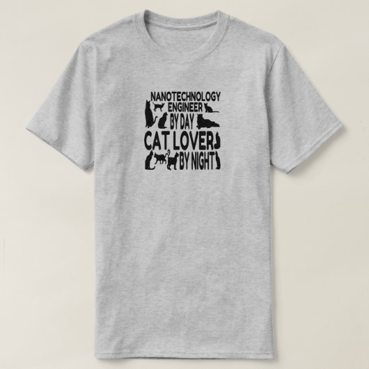 T-shirt Ingénieur en nanotechnologie aime les chats T-shir (Design devant)