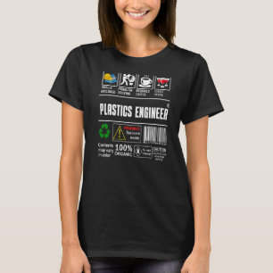 T-shirt Ingénieur en plastique Compétences Étiquette Résou