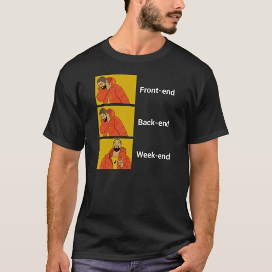 T-shirt Ingénieur logiciel frontal, back-end ou week-end (Devant)