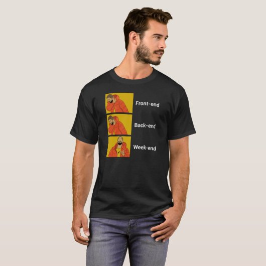 T-shirt Ingénieur logiciel frontal, back-end ou week-end (Devant entier)