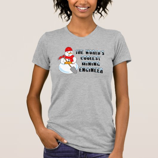 T-shirt Ingénieur minier le plus froid Snowman (Devant)