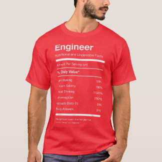 T-shirt Ingénieur Nutrition Faits Nutritionnels Drôle