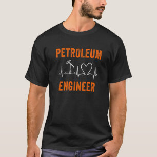 T-shirt Ingénieur pétrolier Heartbeat Oil Rig Gas Oilfield