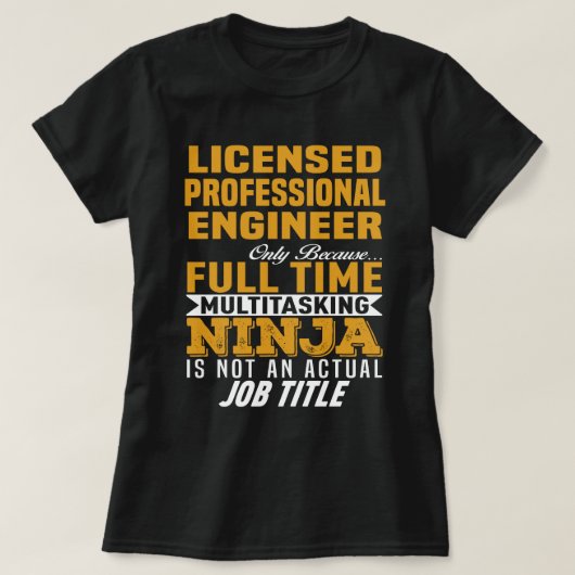 T-shirt Ingénieur professionnel agréé (Design devant)