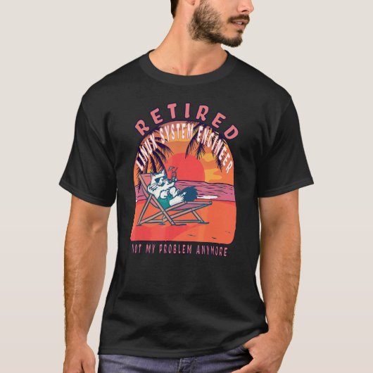 T-shirt Ingénieur système Linux retraité Retraite Vintage (Devant)