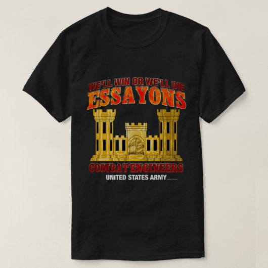 T-shirt Ingénieurs de combat Essayons (Design devant)