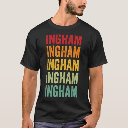 T-shirt Ingham County Michigan Rainbow Text Design (Devant)