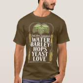 T-shirt Ingrédients de bière de métier brassant la pièce (Devant)
