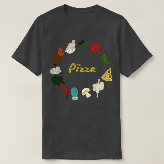 T-shirt Ingrédients de pizza 2 (Design devant)