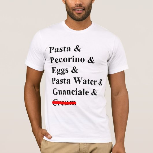 T-shirt Ingrédients Pasta Carbonara (Devant)