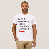 T-shirt Ingrédients Pasta Carbonara (Devant entier)