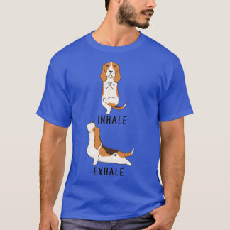 T-shirt Inhale Exhale Basset Hound Yoga