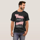 T-shirt Inhale Exhale Pig Yoga Méditation Exercice de médi (Devant entier)