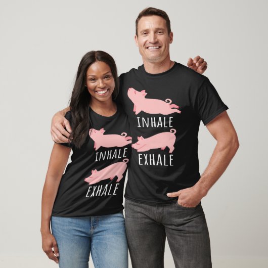 T-shirt Inhale Exhale Pig Yoga Méditation Exercice de médi (Unisexe)