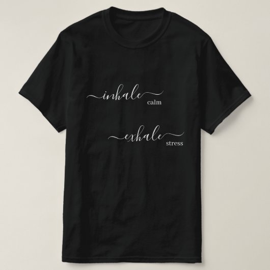 T-shirt Inhale Exhale Respiration Zen Yoga Noir et Blanc (Design devant)