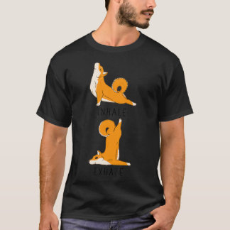 T-shirt Inhale Exhale Shiba Inu Yoga