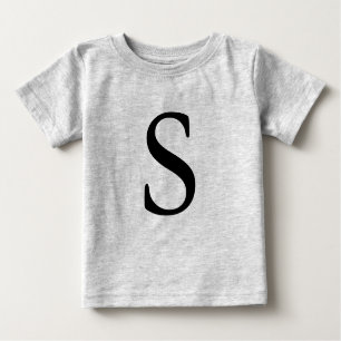 T-shirt initial noir monogrammé