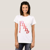 T-shirt - Initiale dans les tons rouges avec nom (Devant entier)
