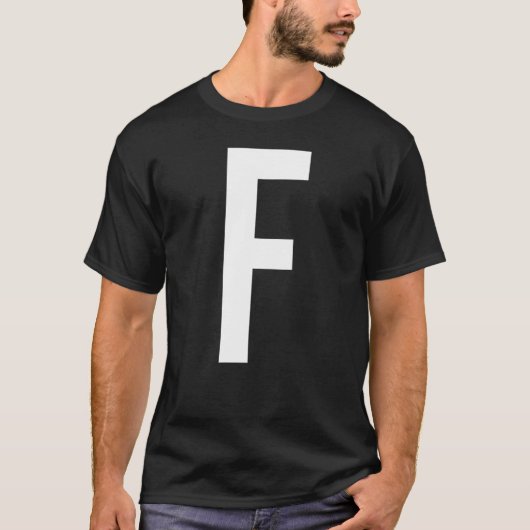 T-SHIRT INITIALE MONOGRAMME ALPHABET LETTRE F (Devant)