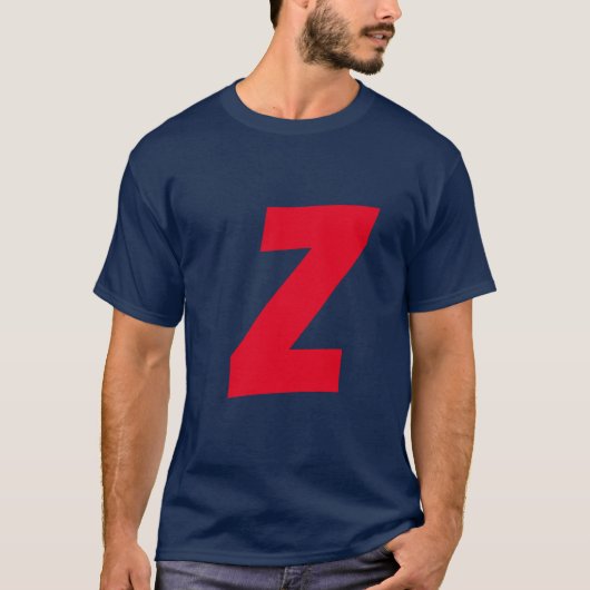 T-shirt Initiale Rouge Monogramme manuscrit Nom propre Ble (Devant)