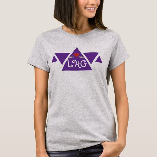 T-shirt Initiales de script personnalisées Triangle Heart (Devant)