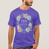 T-shirt Initiales Florales Monogrammes Nom de famille pers (Devant)