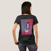 T-shirt Initiales Monogramme Art Grunge Funky Violet Vert (Dos entier)