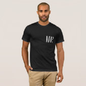 T-shirt Initiales Monogramme Moderne Noir Design Élégant (Devant entier)