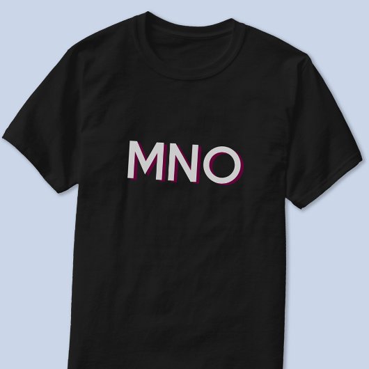 T-shirt Initiales Monogrammes modernes ombre portée