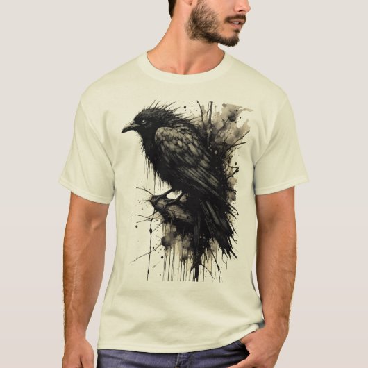 T-shirt Inkstorm Crow Silence Before the Caw (Devant)