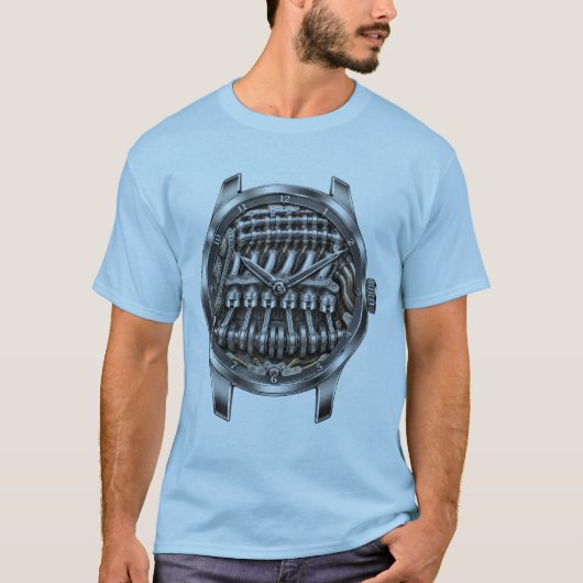 T-shirt Inline Six Skeleton Engine Watch (Devant)