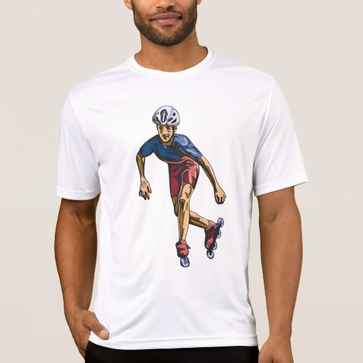 T-shirt Inline Skater Cool Retro Rollerblading (Devant)
