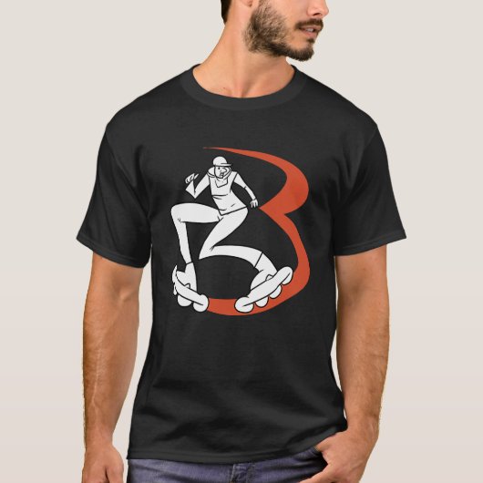 T-shirt Inline Skating Skater Rollerblading (Devant)