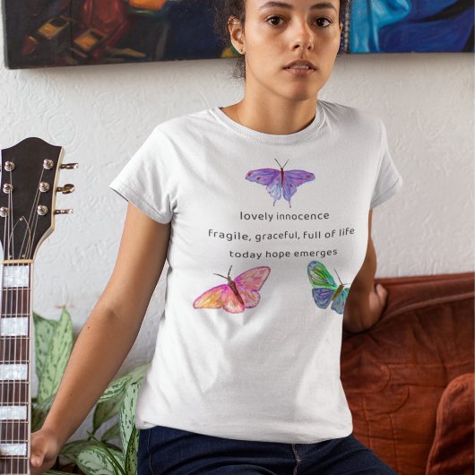 T-shirt Innocence Fleurit Haïku Papillon