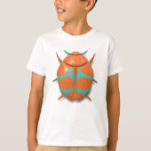 T-shirt insecte insecte insecte cocu orange et turquoise (Devant)