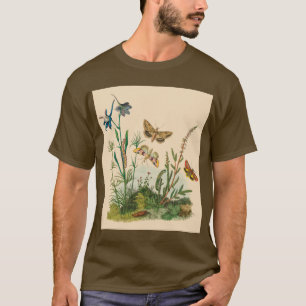 T-shirt Insectes de jardin vintage, papillons, chenilles