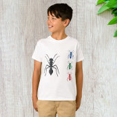 T-shirt Insectes de silhouettes de fourmi Noir Bleu Vert e
