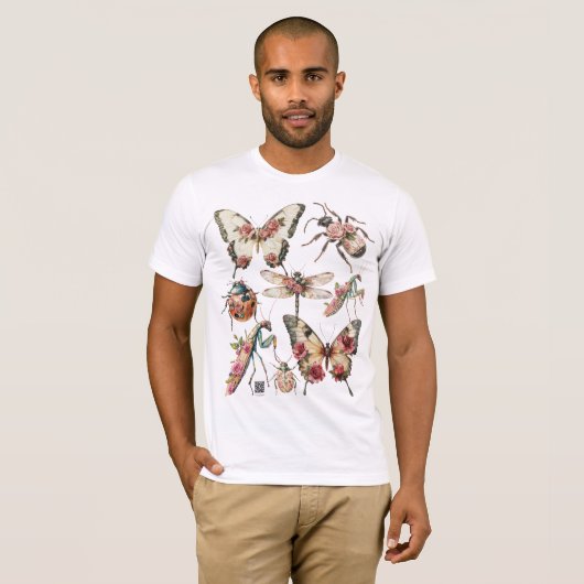 T-shirt Insectes floraux (Devant entier)