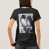 T-shirt INSÉPARABLES D'HIVER DANS LA NEIGE Dessin noir et  (Dos)