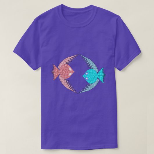 T-shirt Inséparables roses et bleus mignons (Design devant)