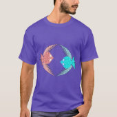 T-shirt Inséparables roses et bleus mignons (Devant)