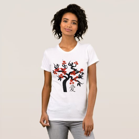 T-shirt Inséparables Sakura cherry tree symbole d'amour ch (Devant entier)