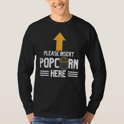 T-shirt Insérer Popcorn Ici Pop Corn Eater Graphisme (Devant)