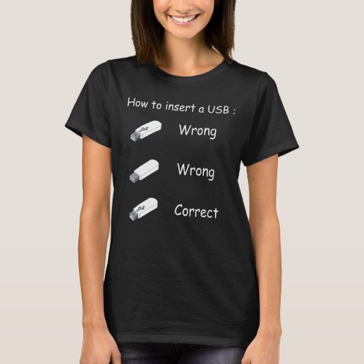T-shirt Insertions Usb Citer Les Utilisateurs Comment Insé (Devant)