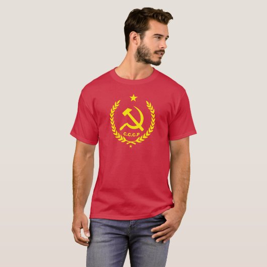 T-shirt Insigne communiste de marteau et de faucille de (Devant entier)
