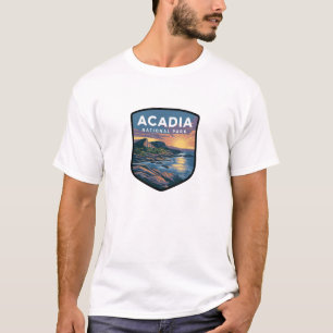 T-shirt Insigne coucher de soleil du parc national Acadia