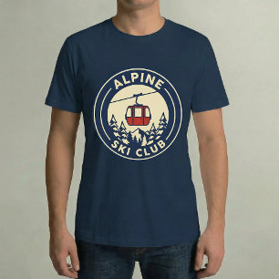 T-shirt Insigne de montagne rétro vintage du club de ski a