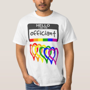 T-shirt Insigne du Mariage des Coeurs du drapeau arc-en-ci