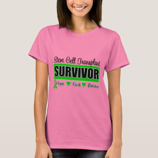 T-shirt Insigne du survivant de la transplantation de cell (Devant)